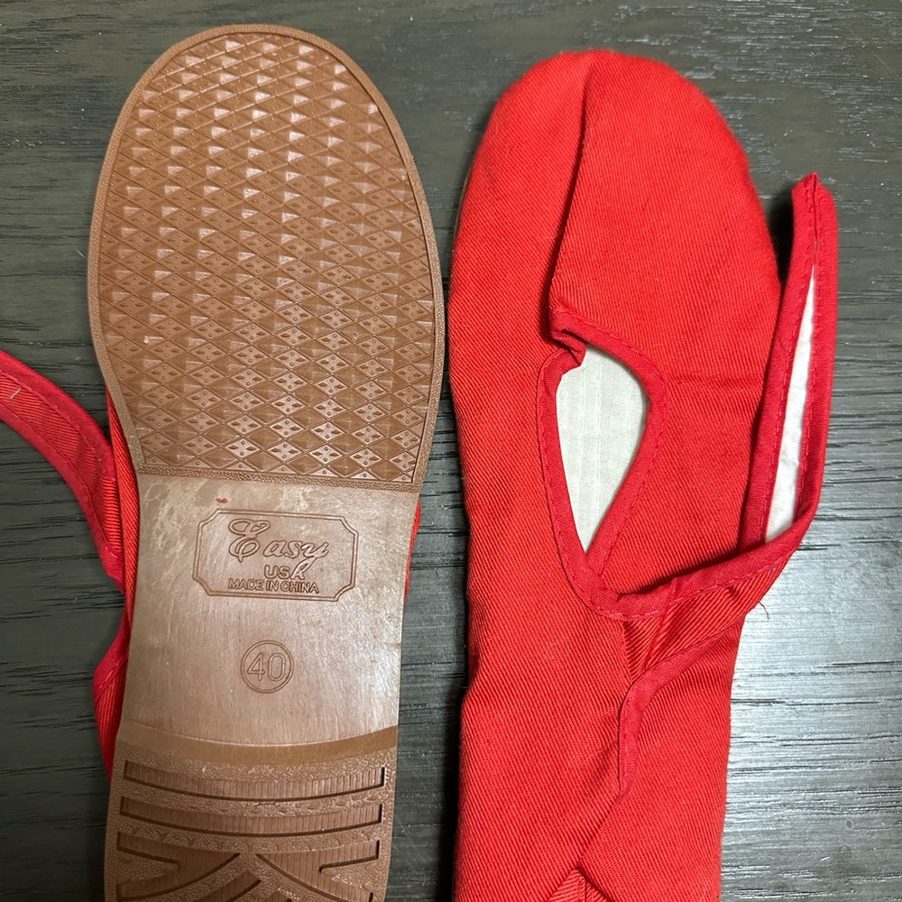 Chic Red Women's Ballet Flats chinese orient - Picture 2 of 2